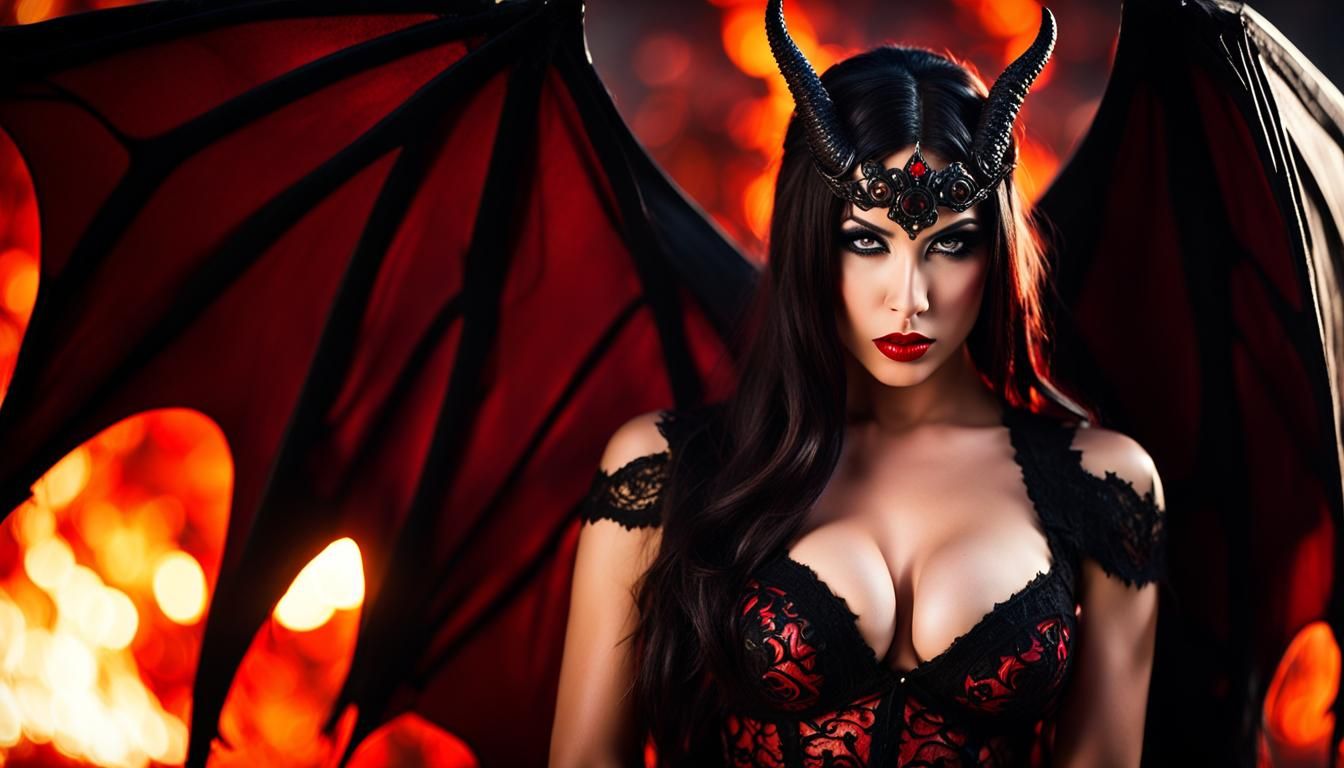 Demon Knight in Fiery Abyss: Professional Photography