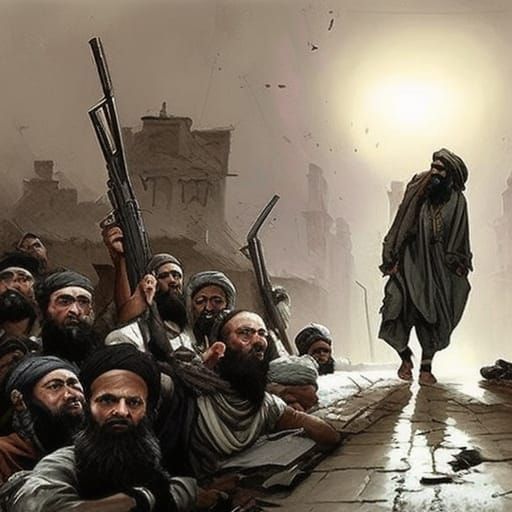 Sinister Taliban Image in Ghetto Environment