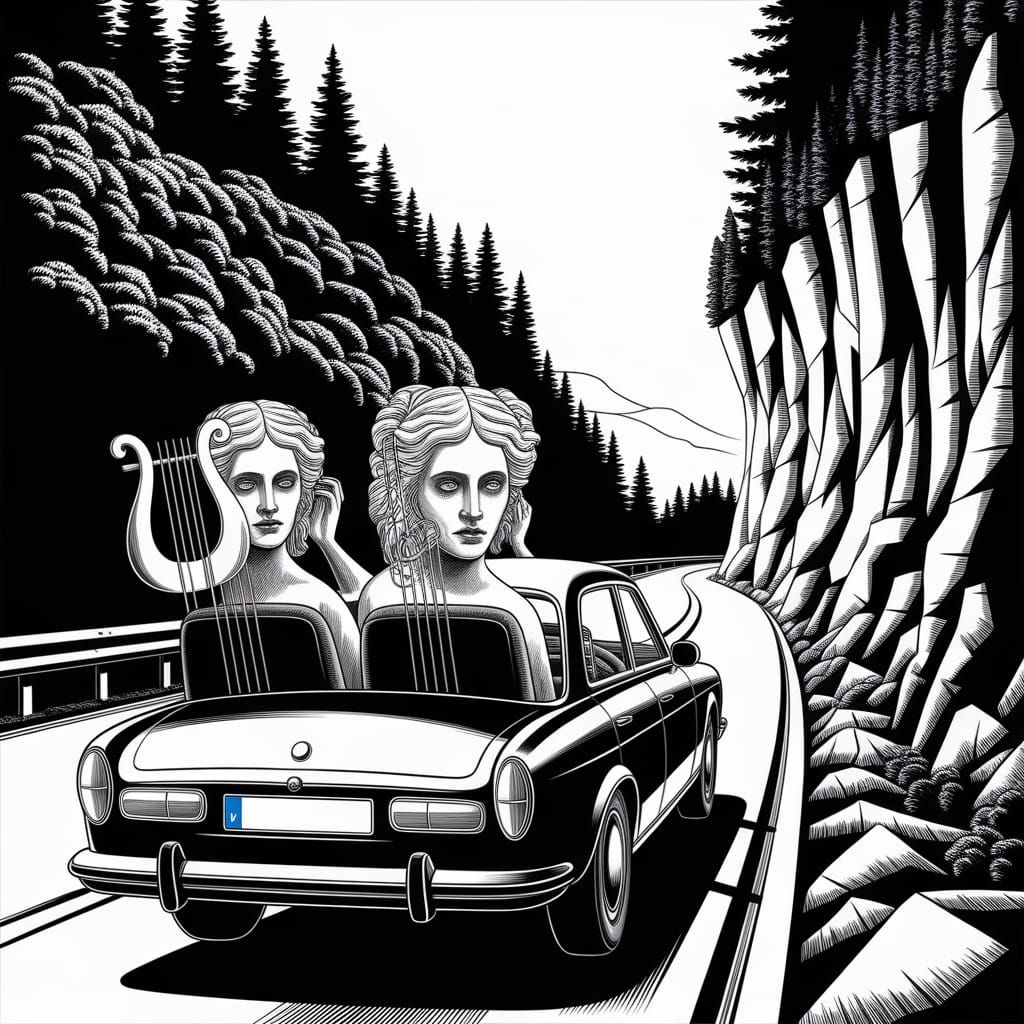 Dance and Death Converge in Surreal Cliffside Scene