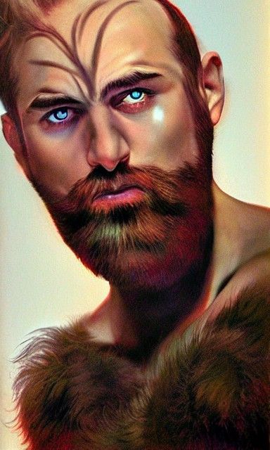 Dystopian Feminine Man in Comic Book Style