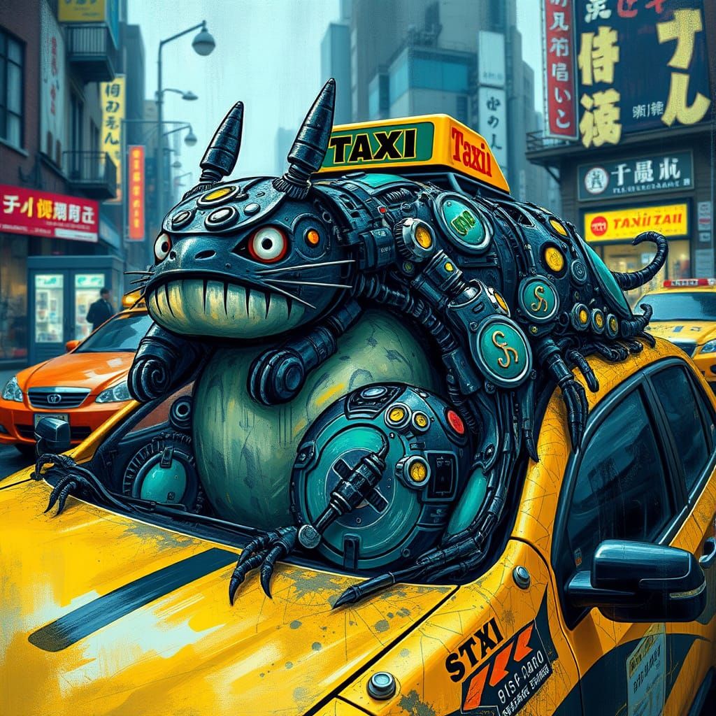 Totoro Nanobot Taxi in Expressive Contemporary Art