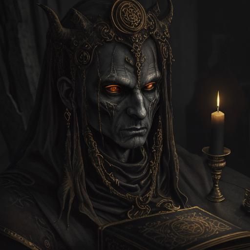 Eerie Open Book in Dark Gothic Style