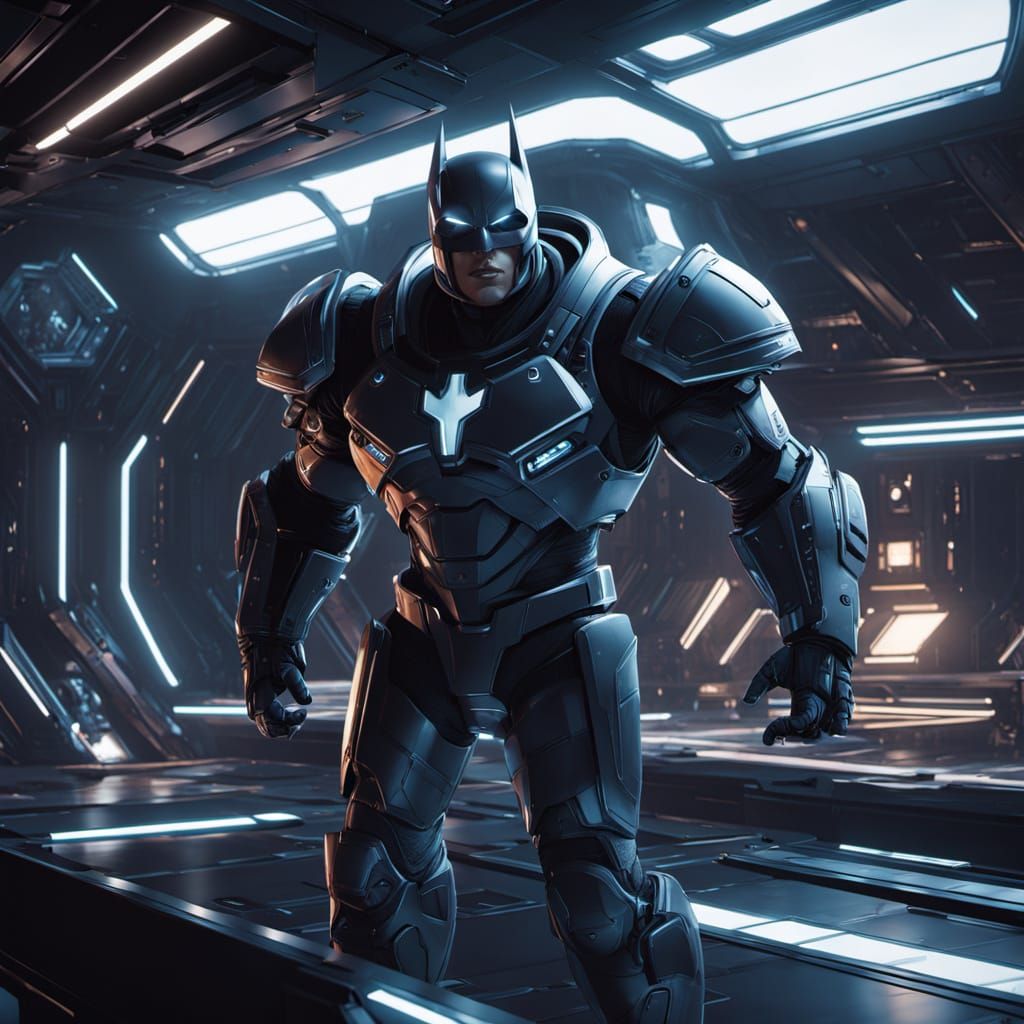 Batgirl Fights Clayface in Futuristic Space Station