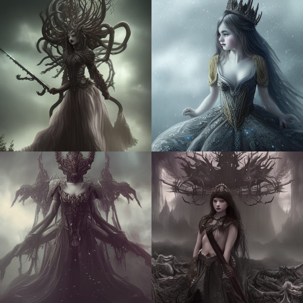 Abyssal Nightmares portrayed as an Evil Young Princess