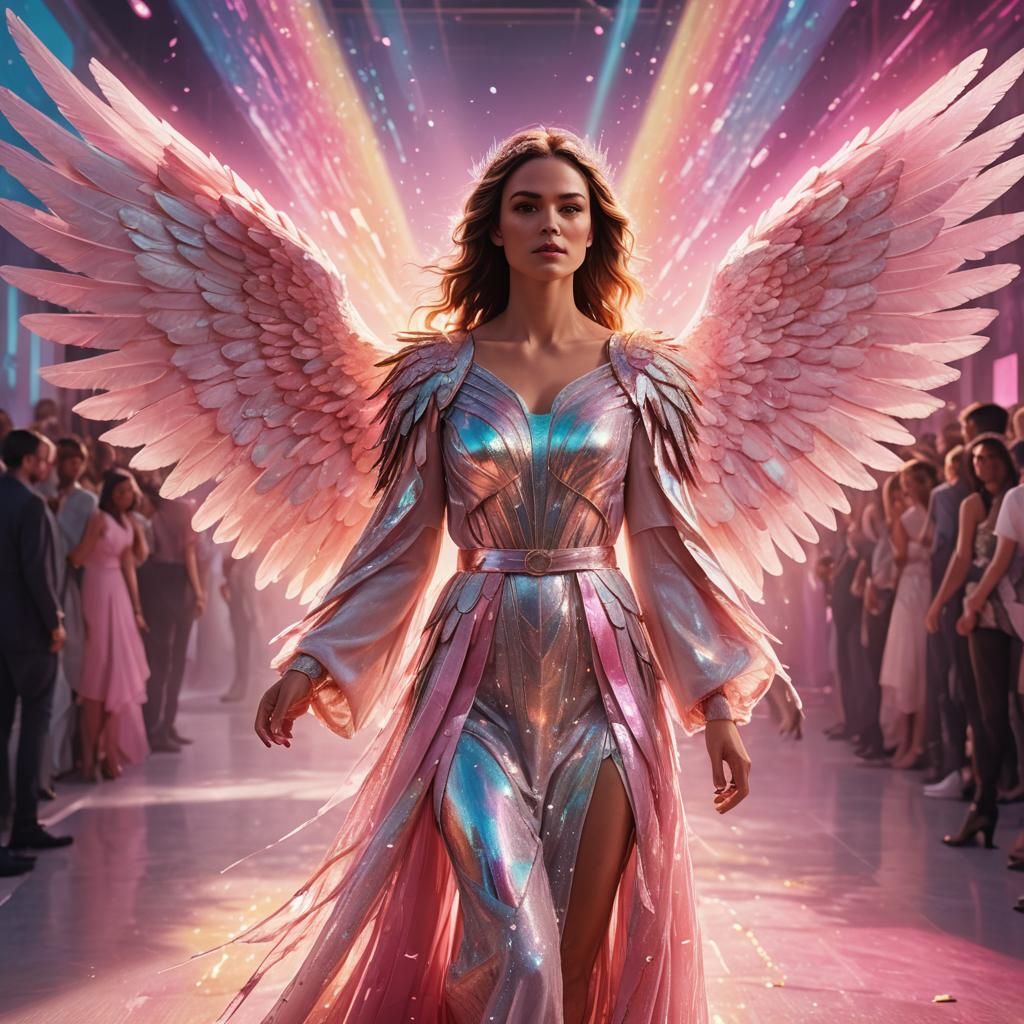 Mandy Thompson as Angel on Runway in Digital Art