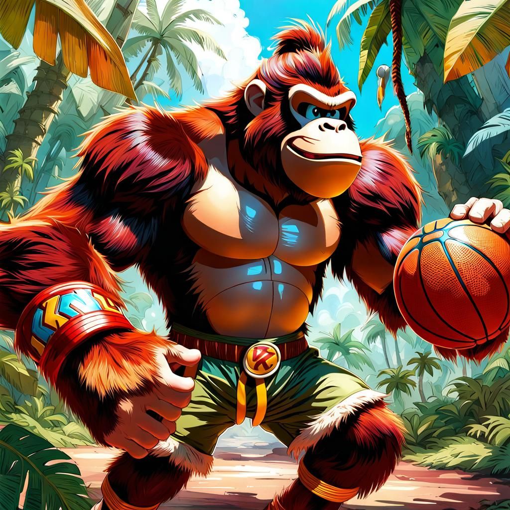 Donkey Kong Plays Basketball: 3D Digital Portrait