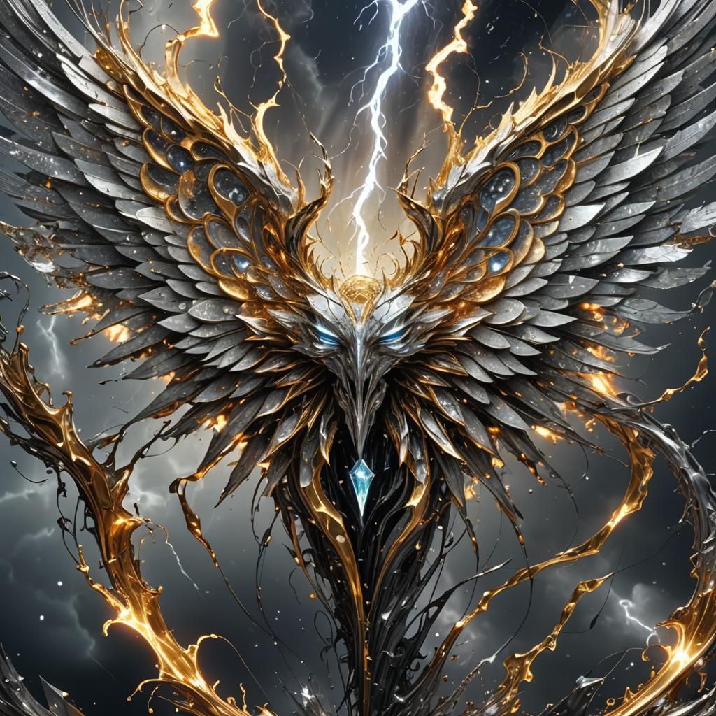 Diamond Angel Lucifer with Fractal Lightning