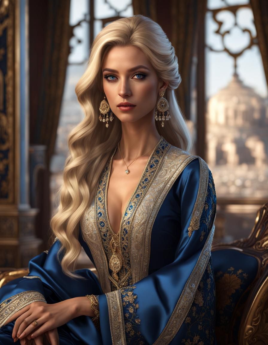 Aristocratic Woman with Moon Symbols in Unreal Engine