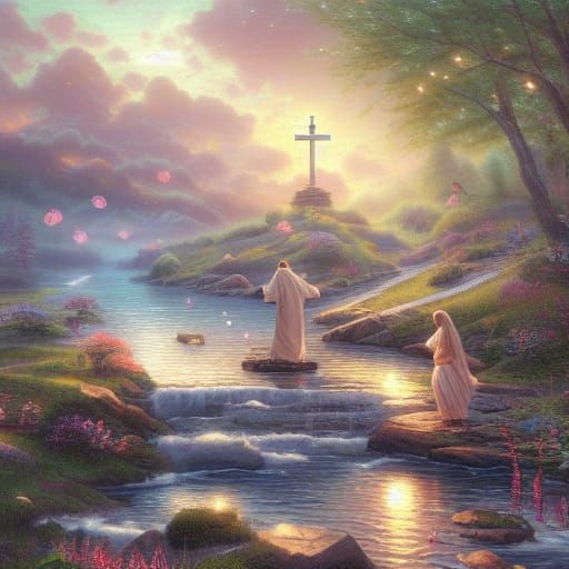 Soft Focus Christian Art: Jesus on the Beach