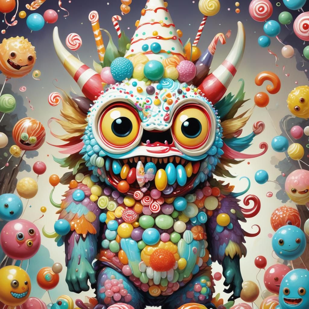 Candy Monster in Pop Surrealism Style