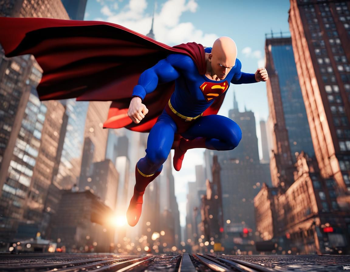Saitama vs Superman over New York: 3D Game Cinematic