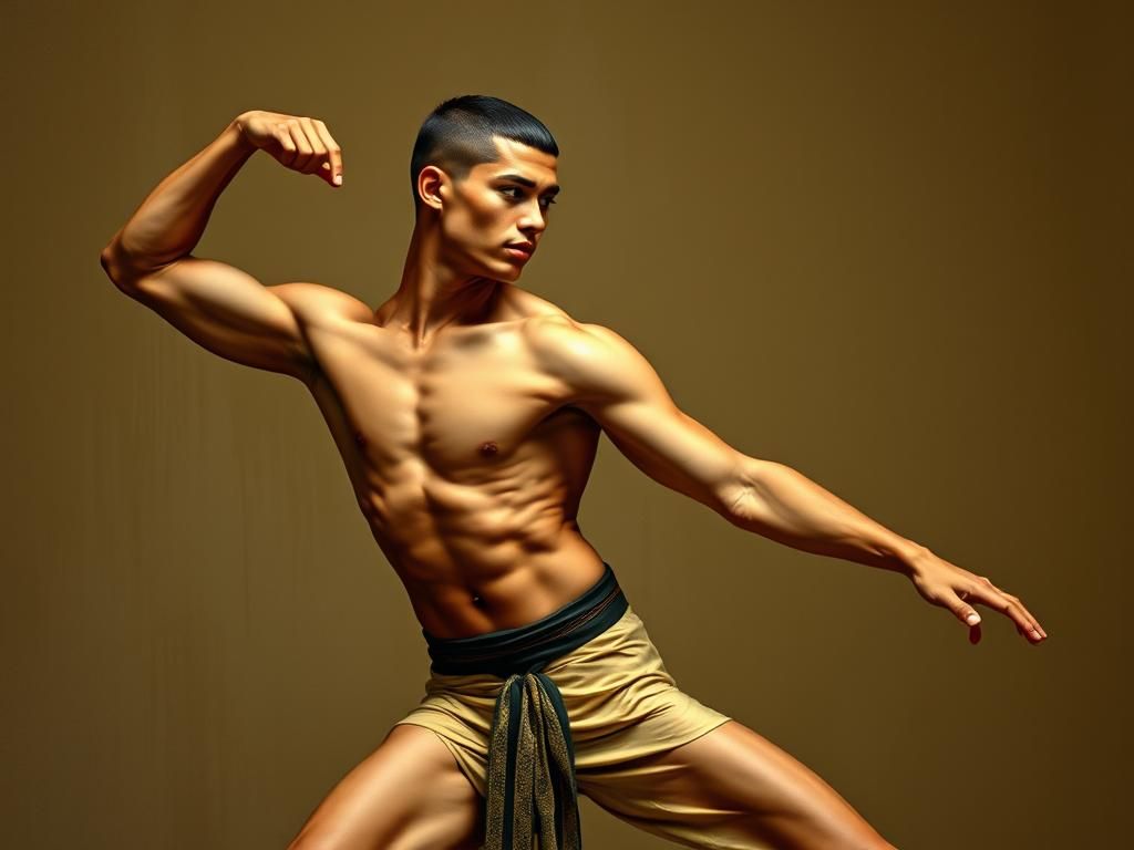 Androgynous Dancer in Neoclassical Art Nouveau Style