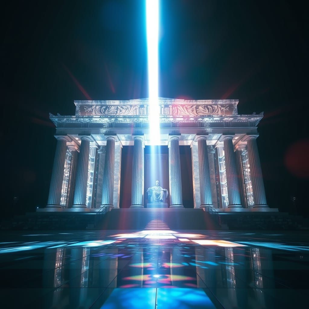 Crystal Lincoln Memorial with Prismatic Lighting