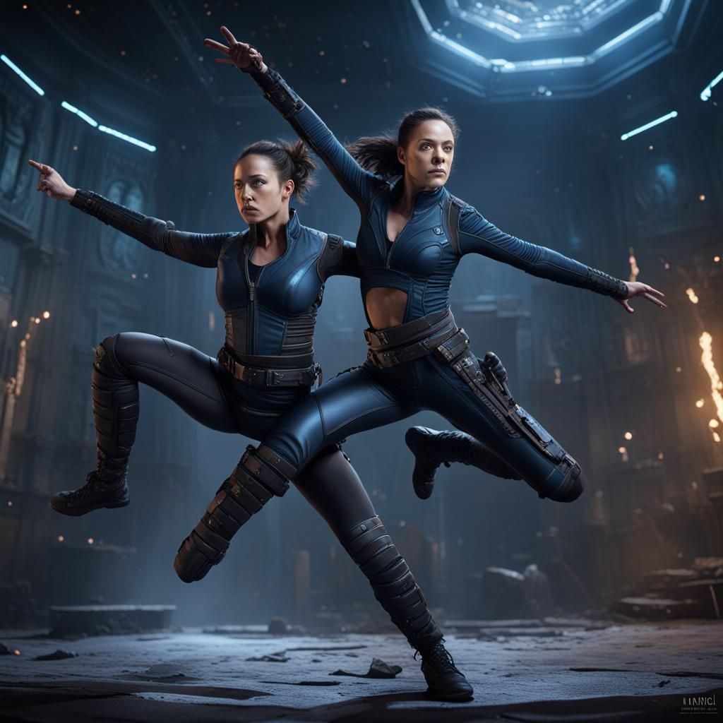 Space Acrobatics Action Scene in Unreal Engine 5