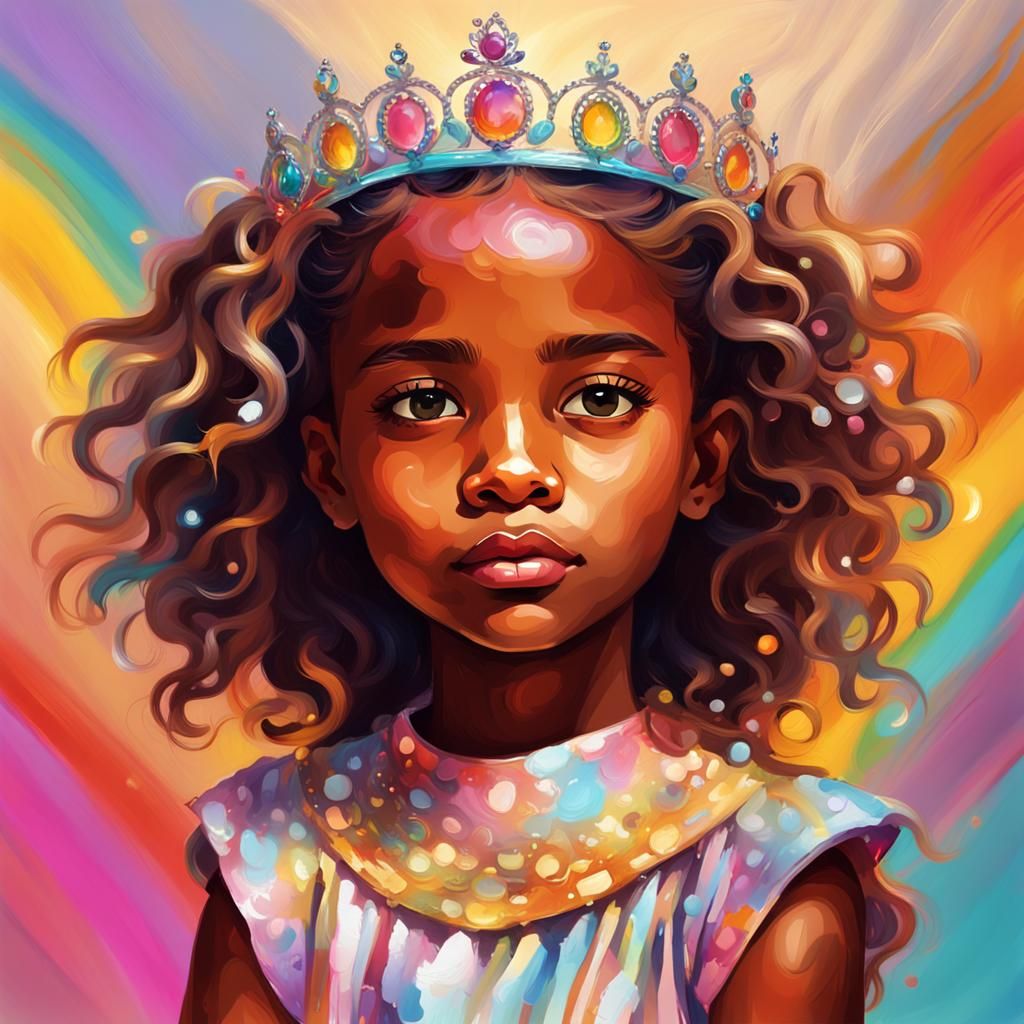 Child with Tiara in Fauvist Expressionism