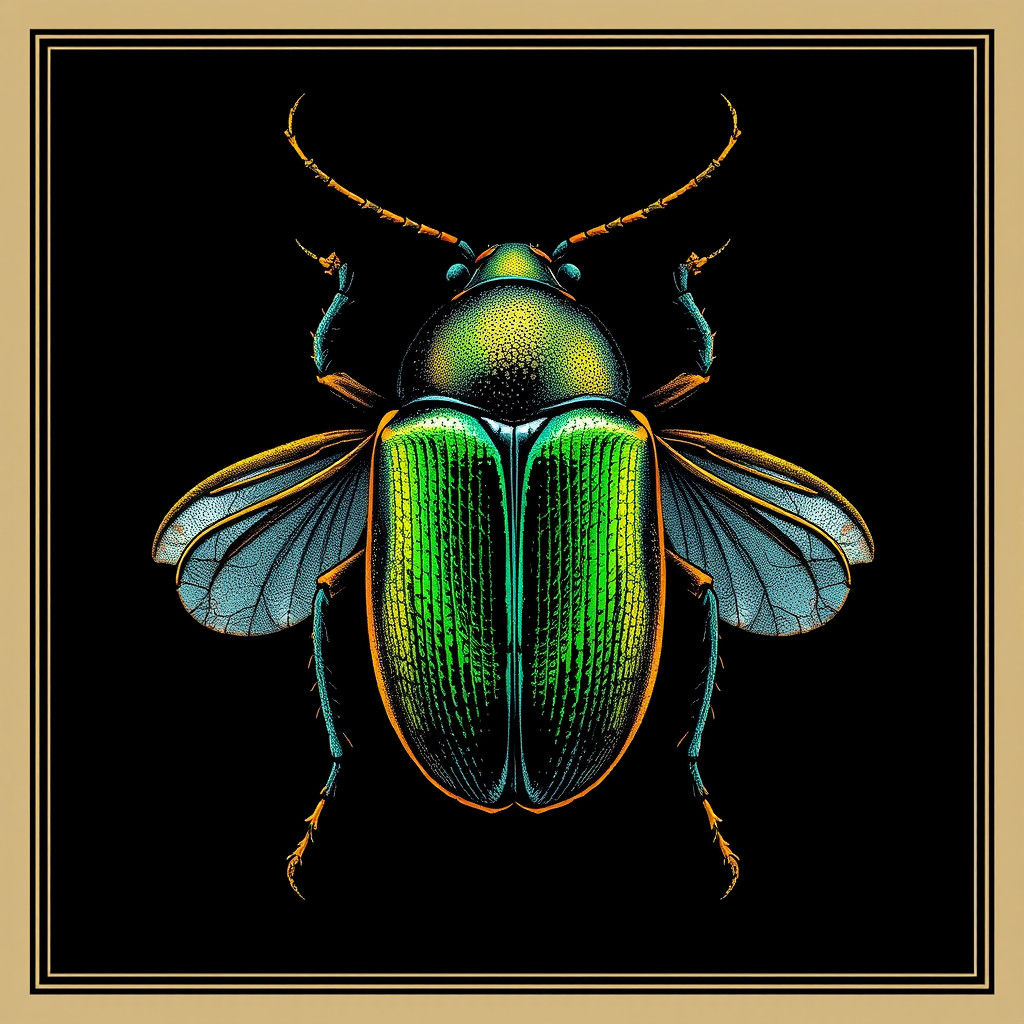 Scarab Beetle in Agricola Painting Style