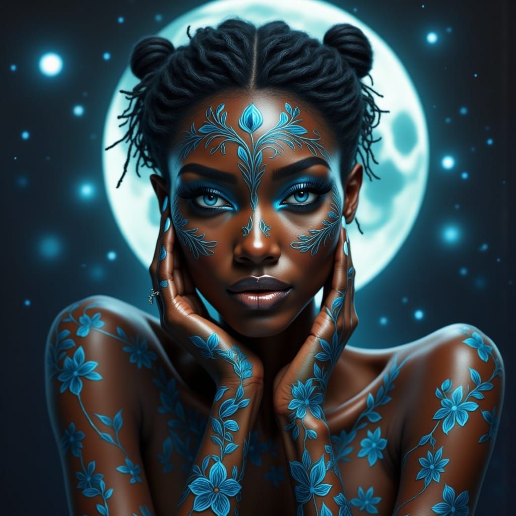 Woman-Leopard Hybrid in Dreamlike Fantasy