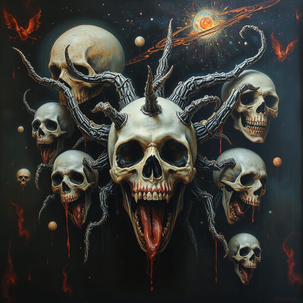 Nightmarish Cosmic Horror Masterpiece in Oil