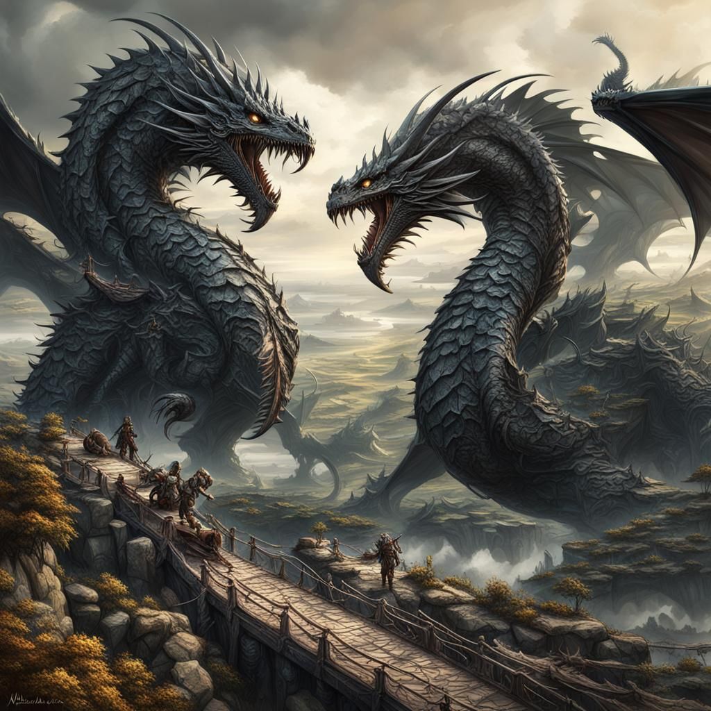 Dragões Intimamente Unidos Em Um Abraço Místico