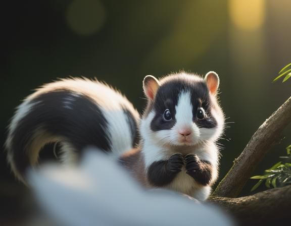 Hyperrealistic Kitten Panda Squirrel Hybrid in Digital Art