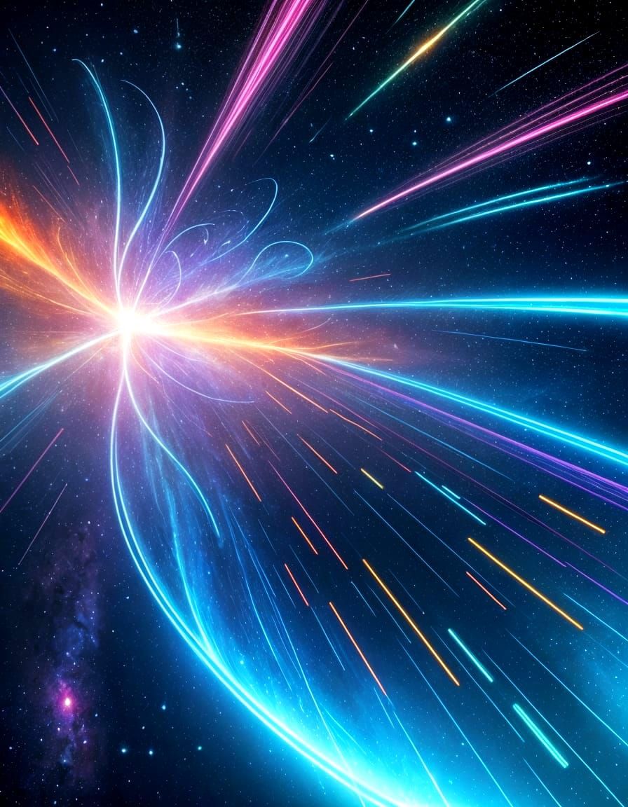 Epic Sci-Fi Starship Charging Through Cosmic Anomaly