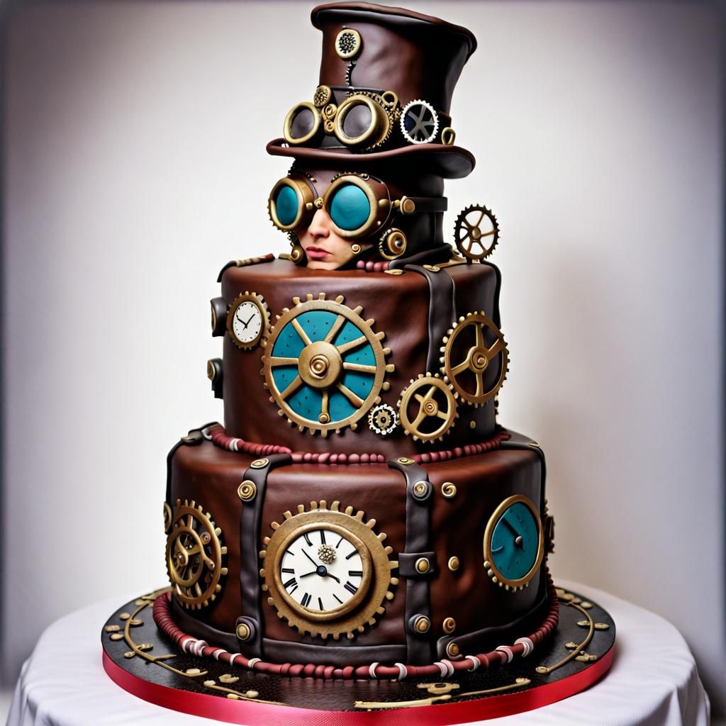 Steampunk Christmas Cake Sculpture