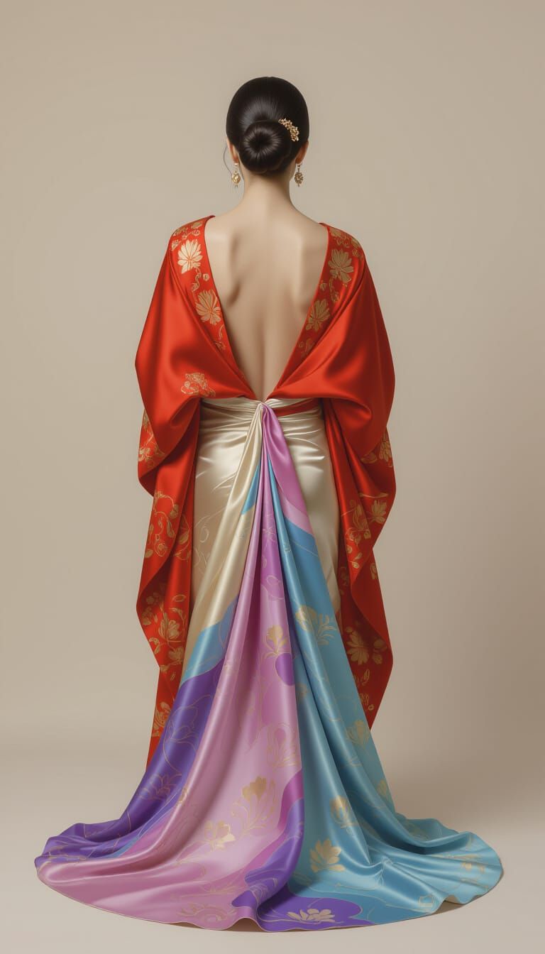 Elegant Woman in Silk Robe, Painterly Lighting