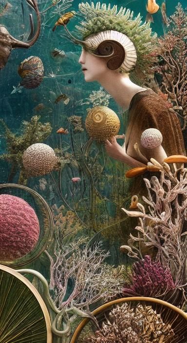 Mythical Sculptures in Glass Forest, Highly Detailed