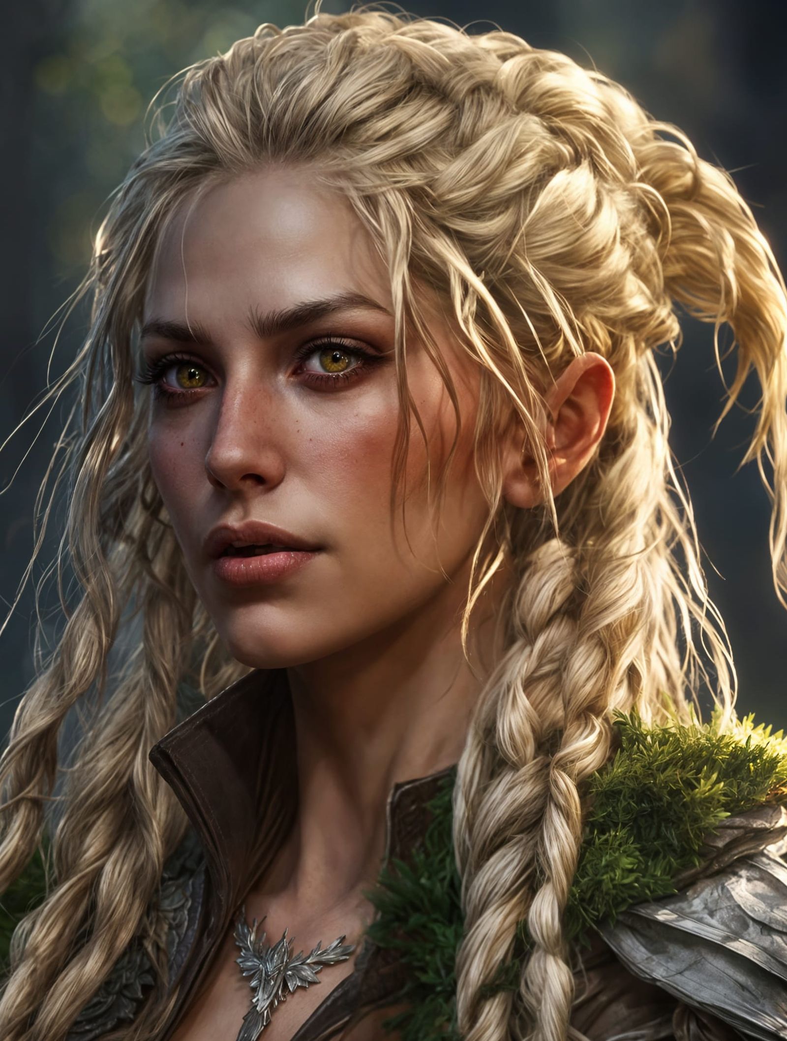 Fantasy Half-Elf Druid with Dreadlocks