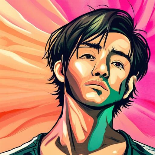 October Man Portrait in Manga Pop Style