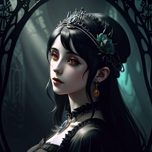 Gothic Masterpiece Inspired by Tim Burton and Ghibli
