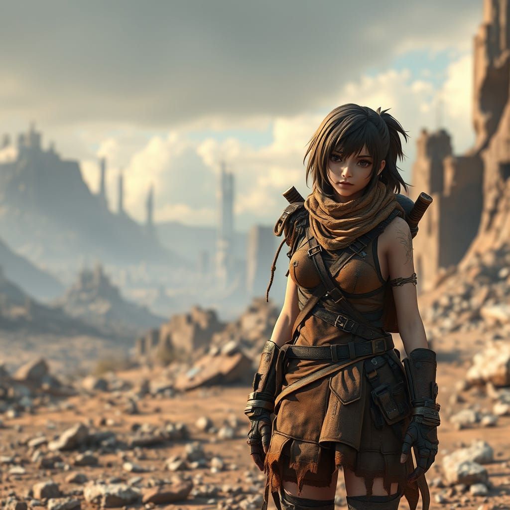 Ethereal Survivor in a Barren Wasteland