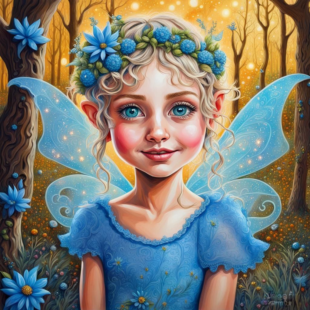 Happy Forest Fairy in Graffiti Art Style