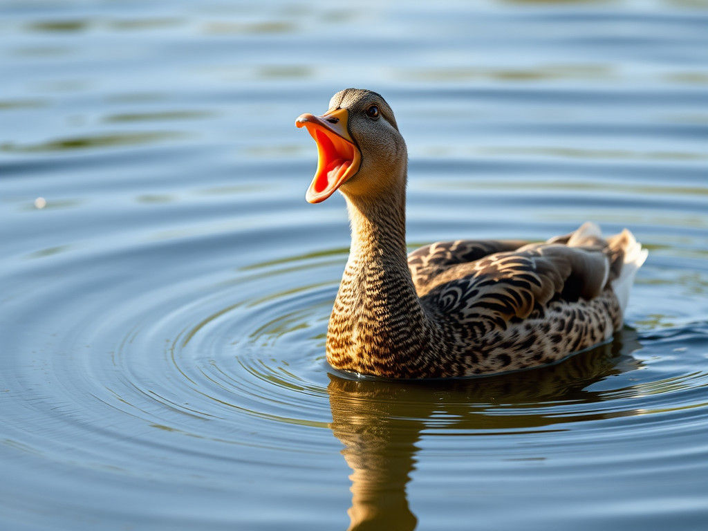 Ugly Duck Laughing in a Pond