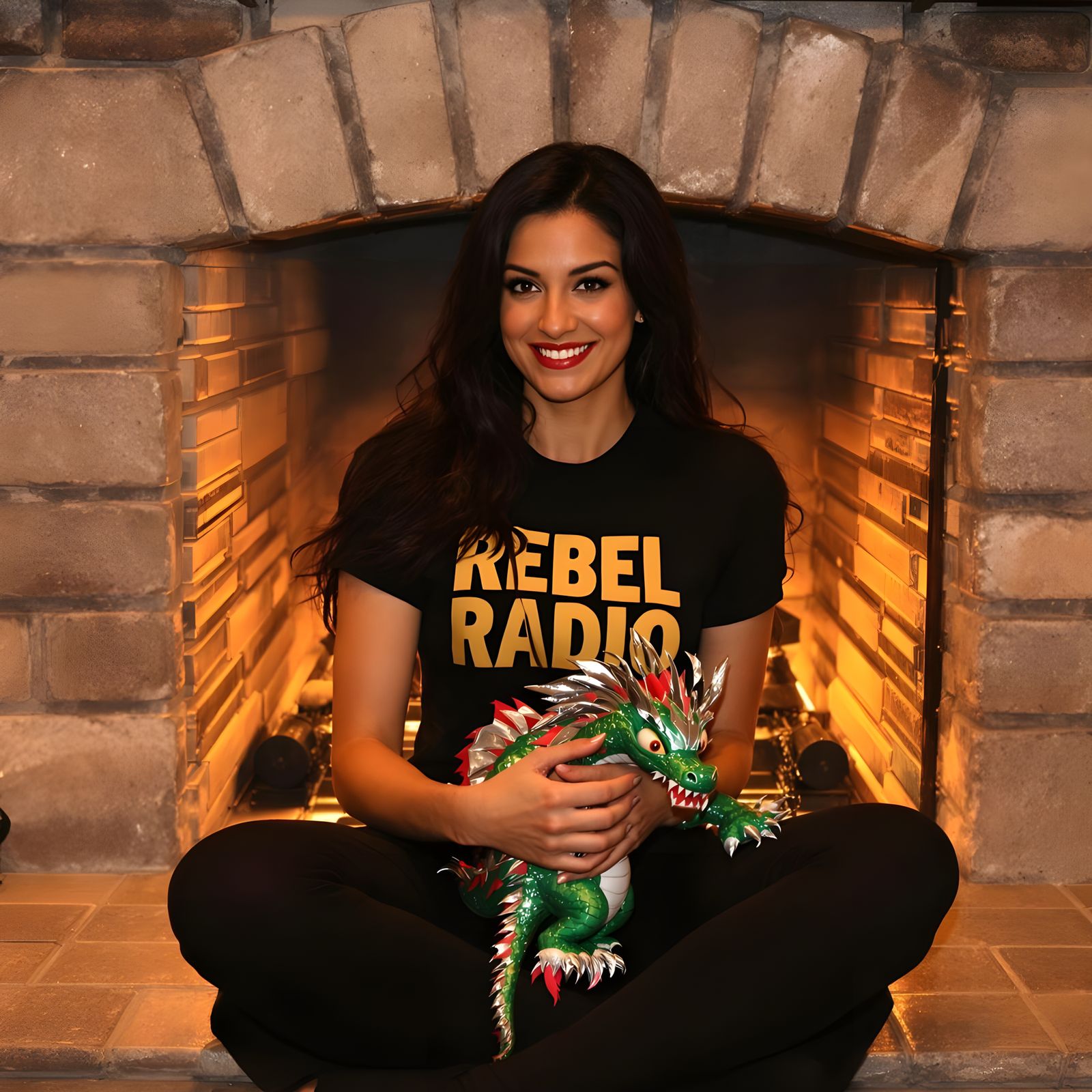 Surreal Woman Enchants with Dragon Companion