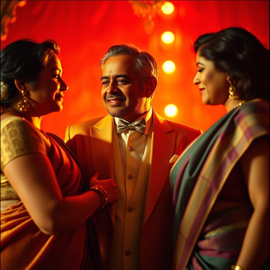 Elegant Indian Gentleman Shares Tender Moment with Mature Wo...