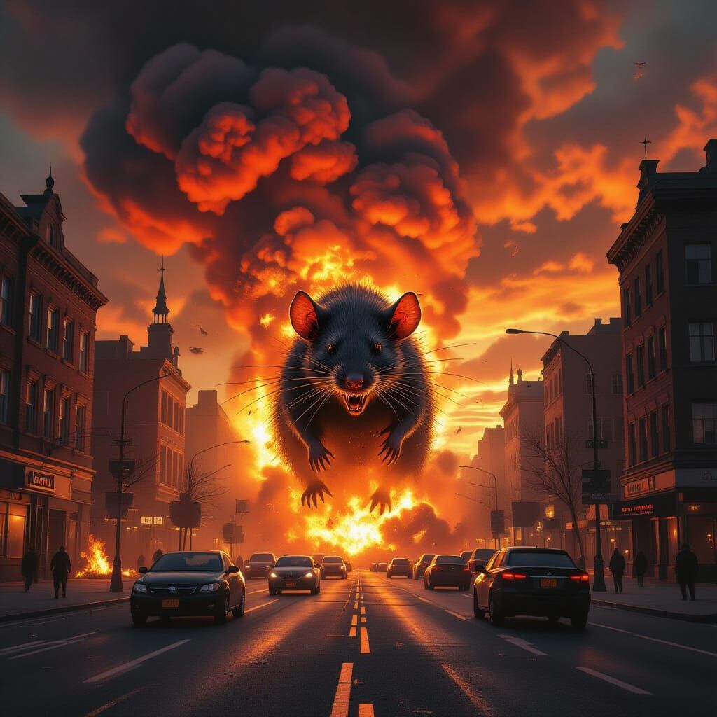 Apocalyptic City Demolished by Nuclear Blast, Giant Rat Vapo...