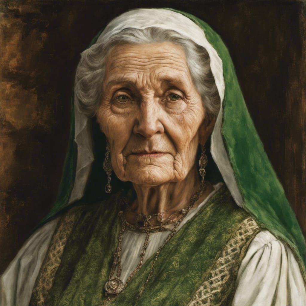 Medieval Woman Portrait in Historical Painting Style