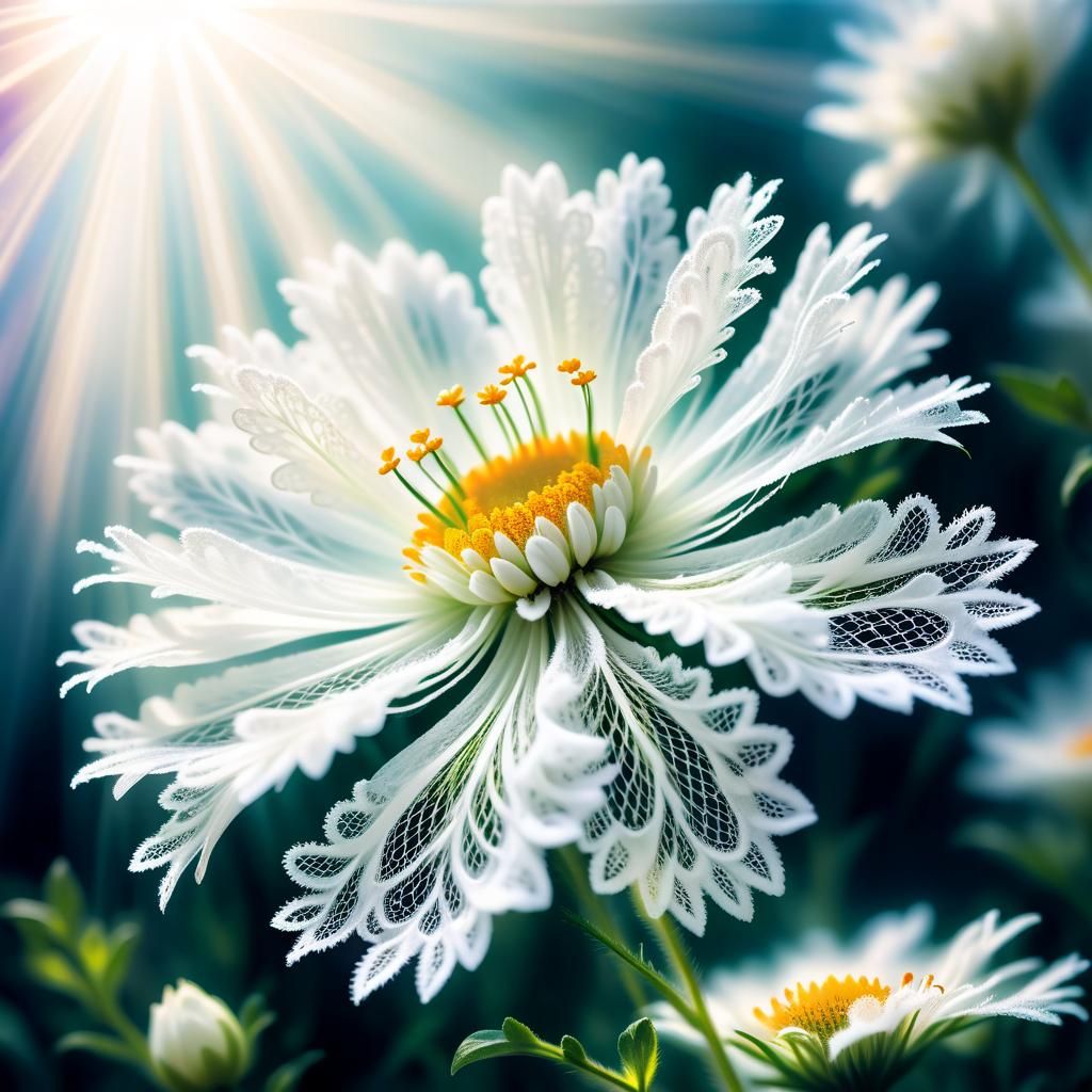 Delicate White Floral Blooms in Ethereal Light