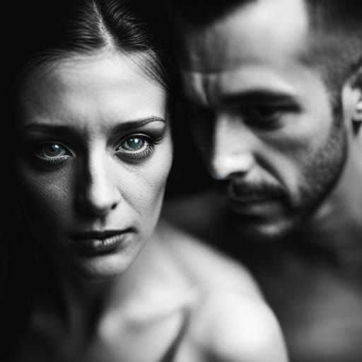 Wedding Couple's Adoring Embrace in Ambient Light