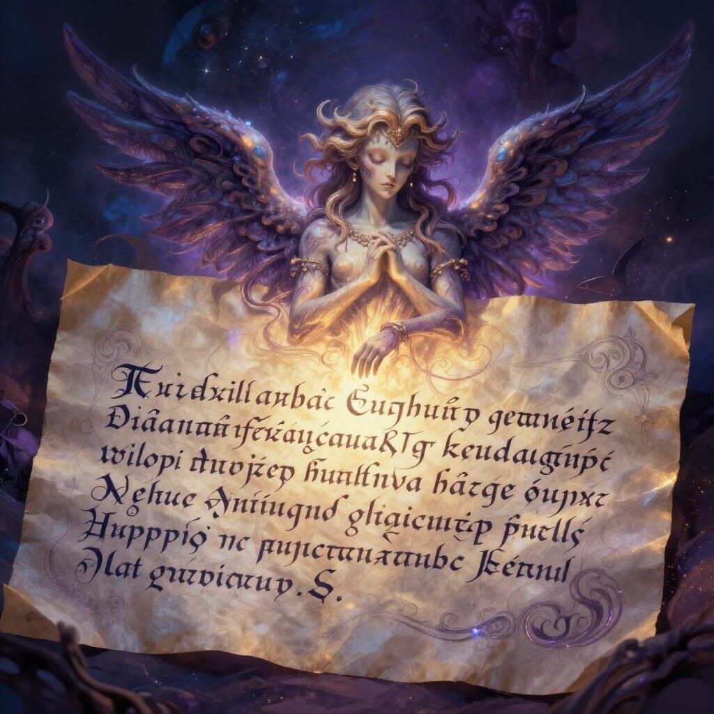 Alien Love Letter to Cupid in Ethereal Light