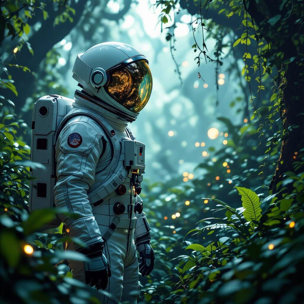 Astronaut Explores Glowing Alien Jungle in Cinematic Sci-Fi ...
