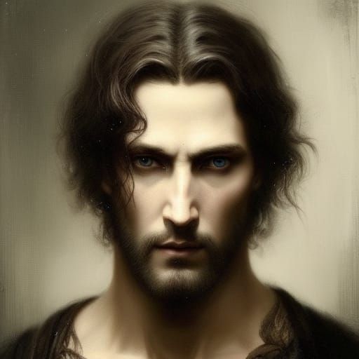 Serious man with middle Parting