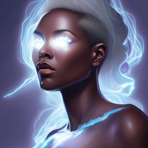 Ororo Munroe Portrait in Electrical Storm, Detailed Digital ...