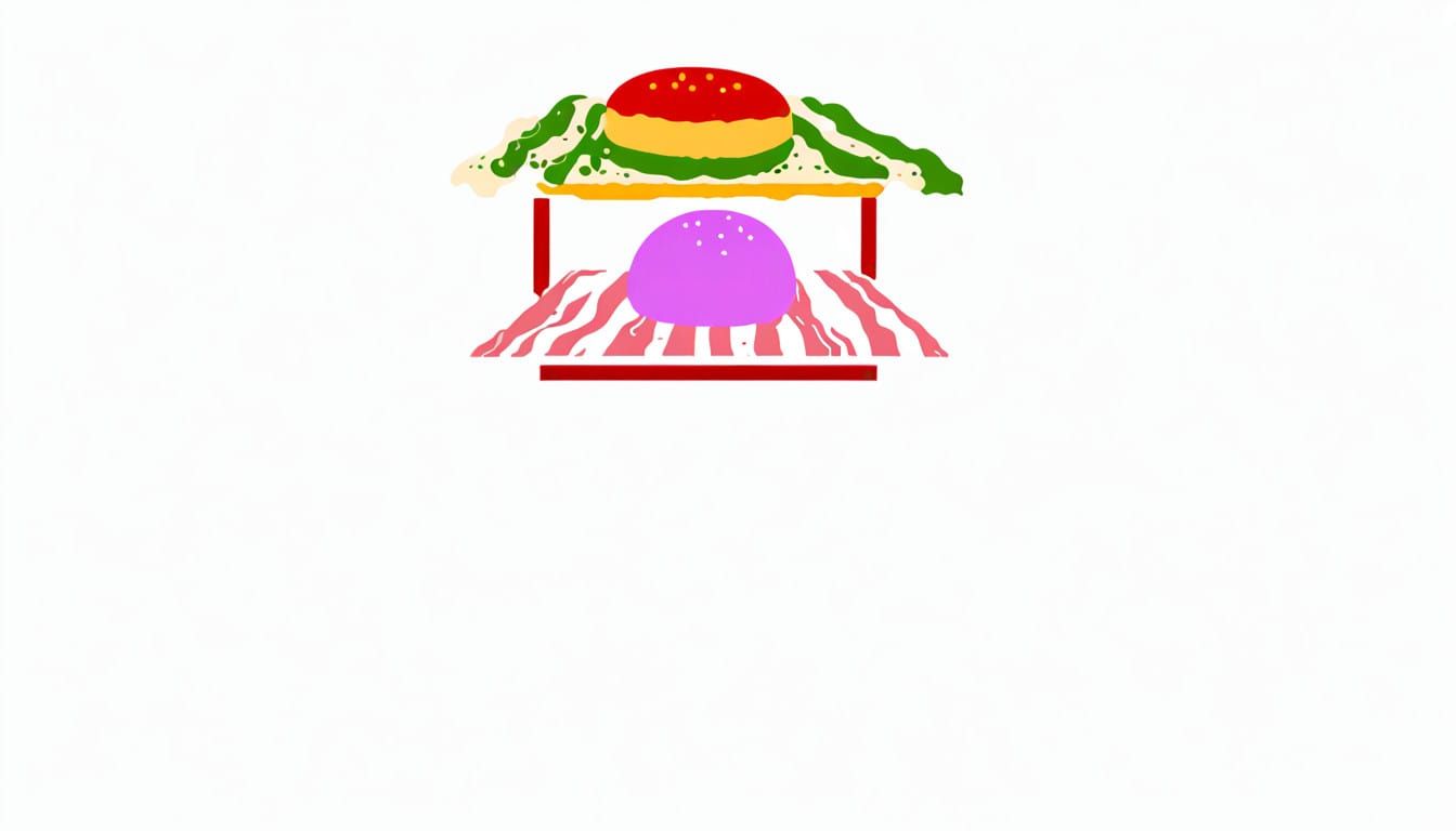 Crispy Bacon Double Egg Burger in Hyper-Realistic Food Photo...