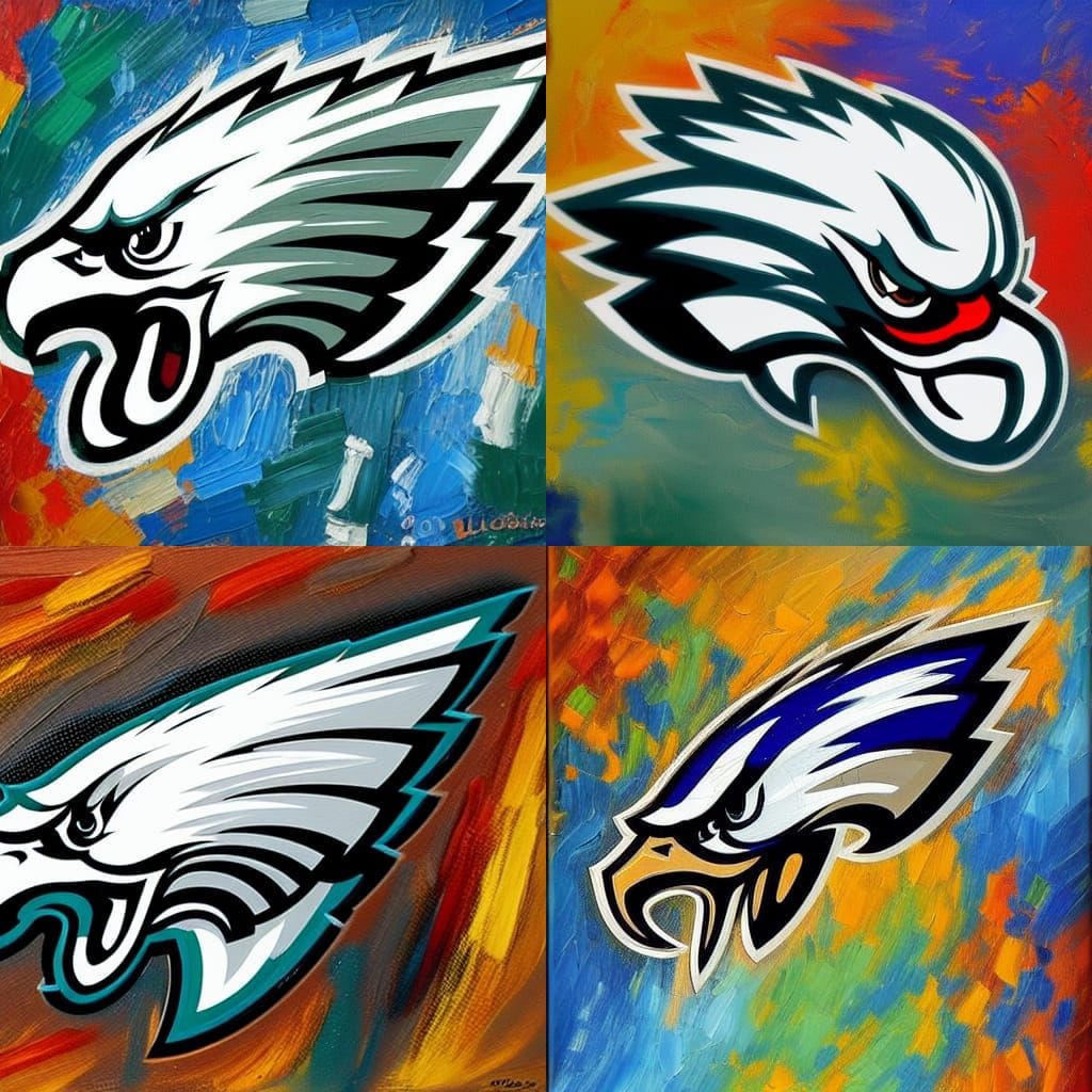 Philadelphia Eagles in Expressionist Oil Painting