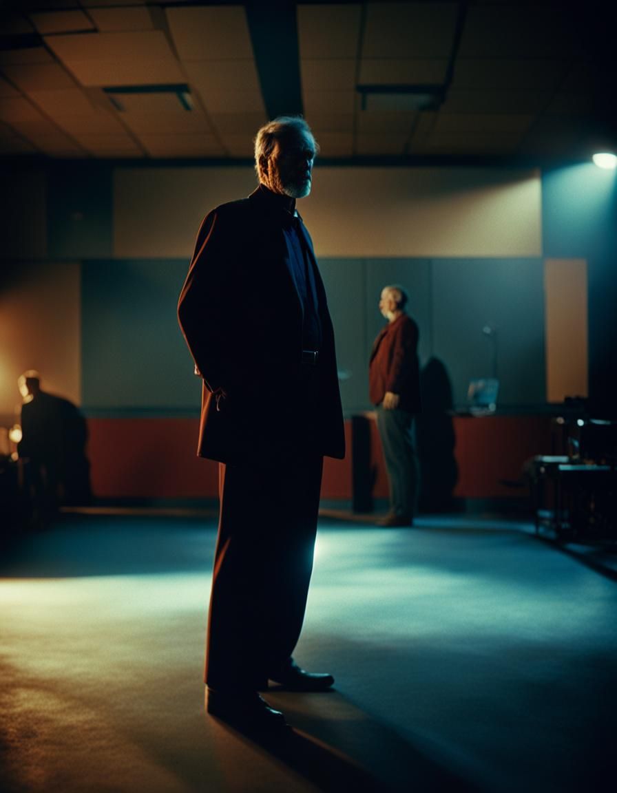 Data in Dimly Lit Room with Bold Shadows