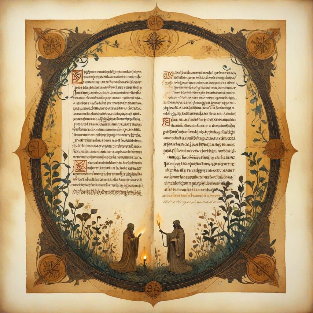 Medieval Illuminated Manuscripts in Fantasy Style