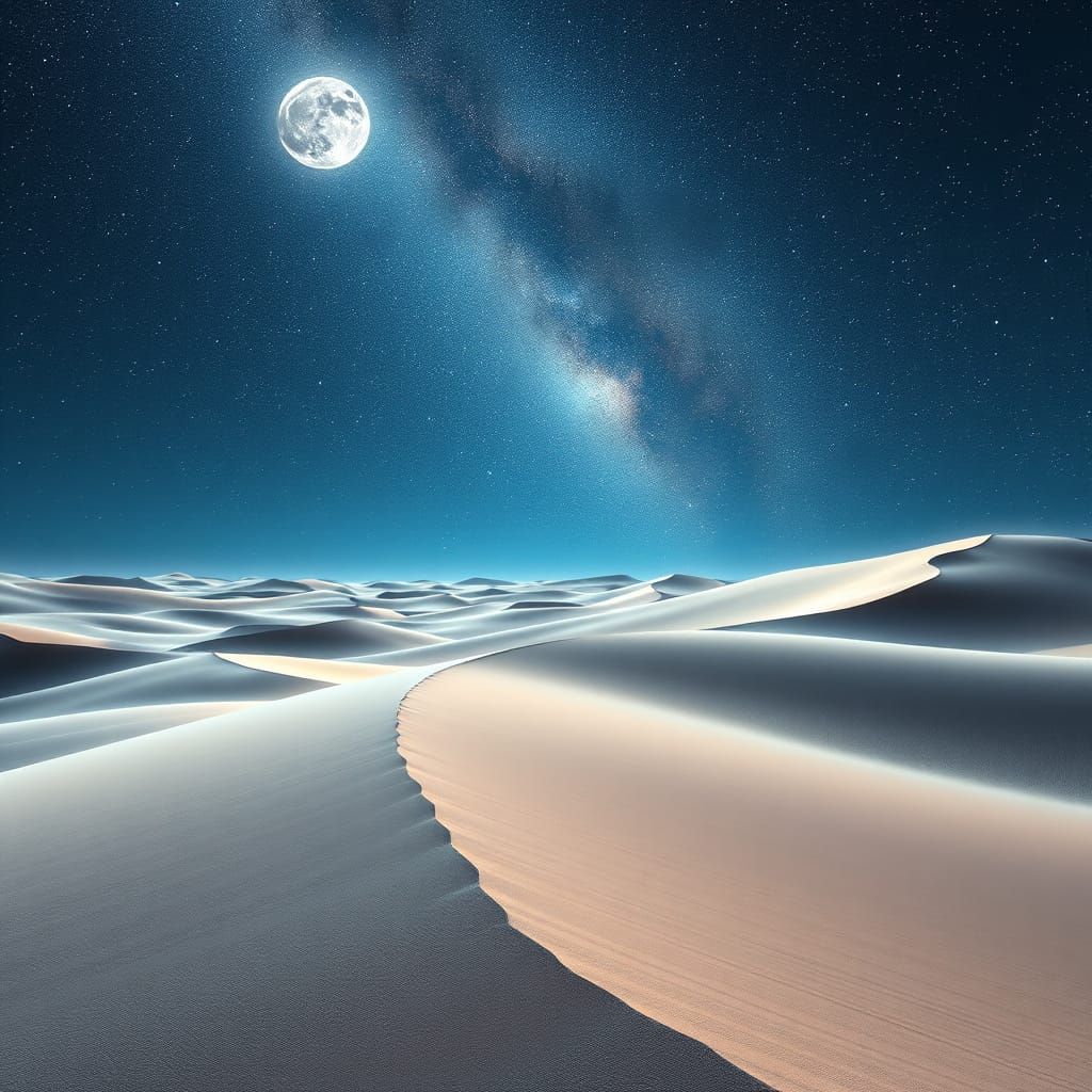Sahara at Night, a Celestial Canvas of Tranquility