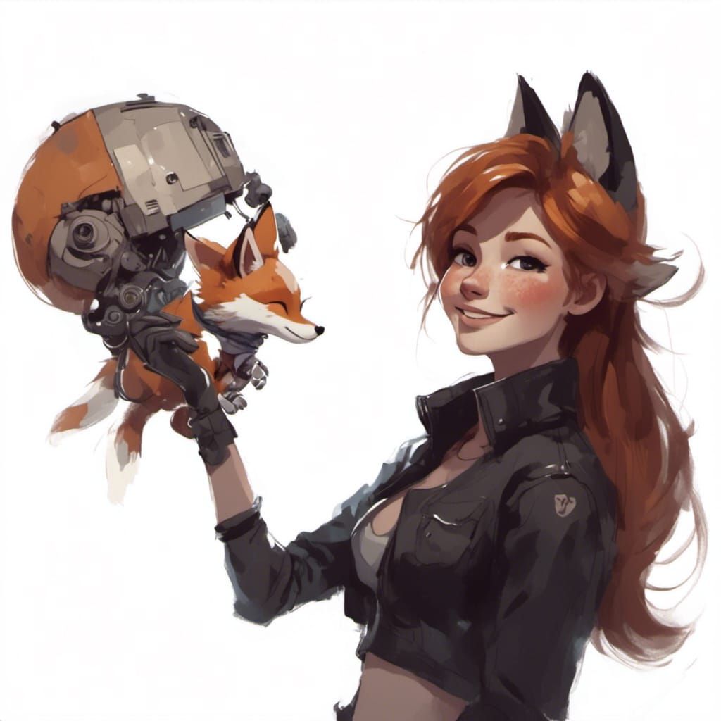 Smirk on her face, Adorable Fox-girl VIXEN. (There's a fox s...